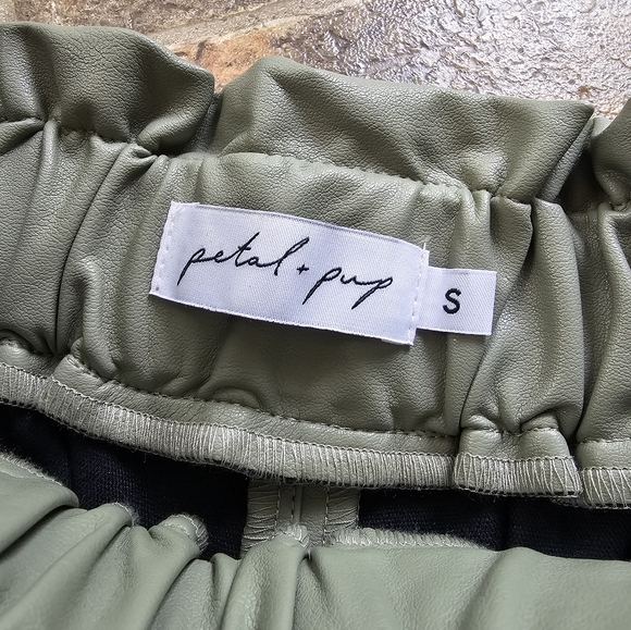 Petal & Pup High Waist Pleather Shorts with Waist Tie - Picture 5 of 8